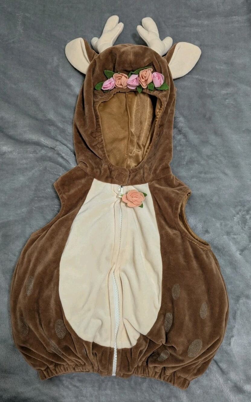 Going Wild Baby Girl's Baby Deer Halloween Costume Soft Plush Velour 3-6 Mo